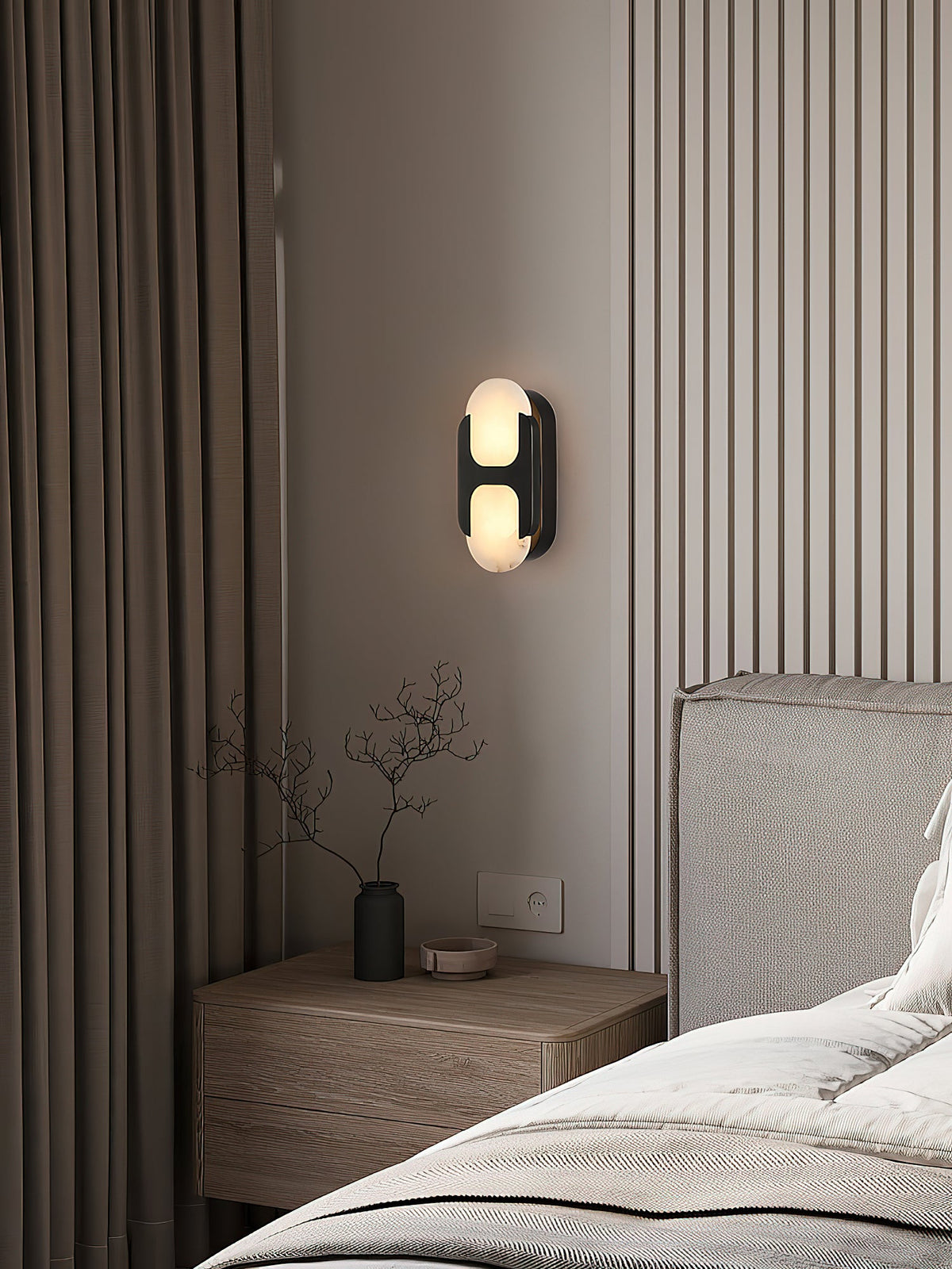 Odin Alabaster Wall Lamp - Spanish Alabaster Pill Sconce & Brass