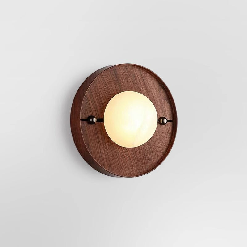 Odis Alabaster Wall Lamp - Minimalist Rolled-Edge Frame & Natural Stone Sconce