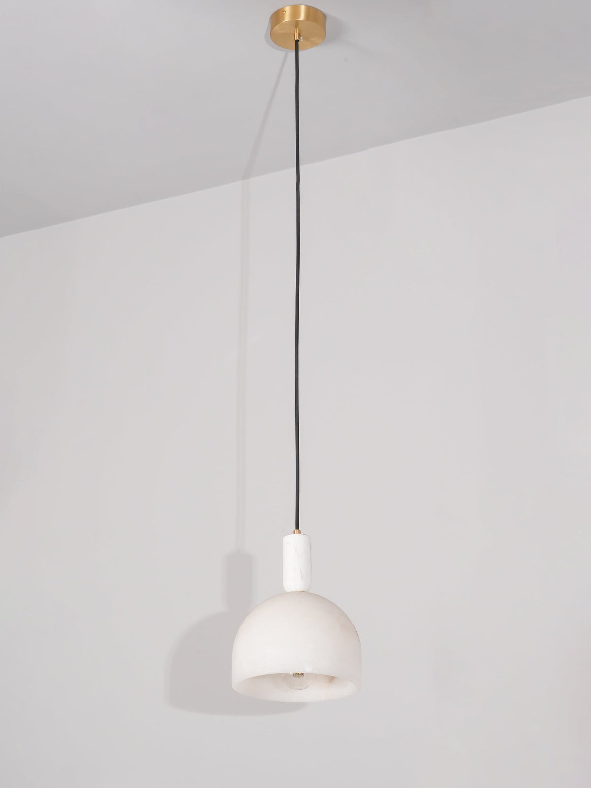Oki Alabaster Pendant Light - Hand-Carved Japanese Bowl Light