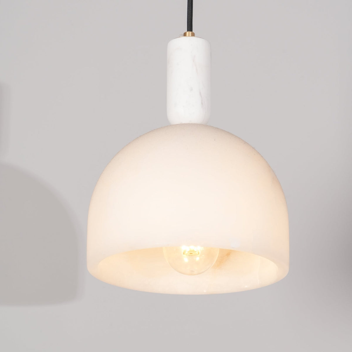Oki Alabaster Pendant Light - Hand-Carved Japanese Bowl Light