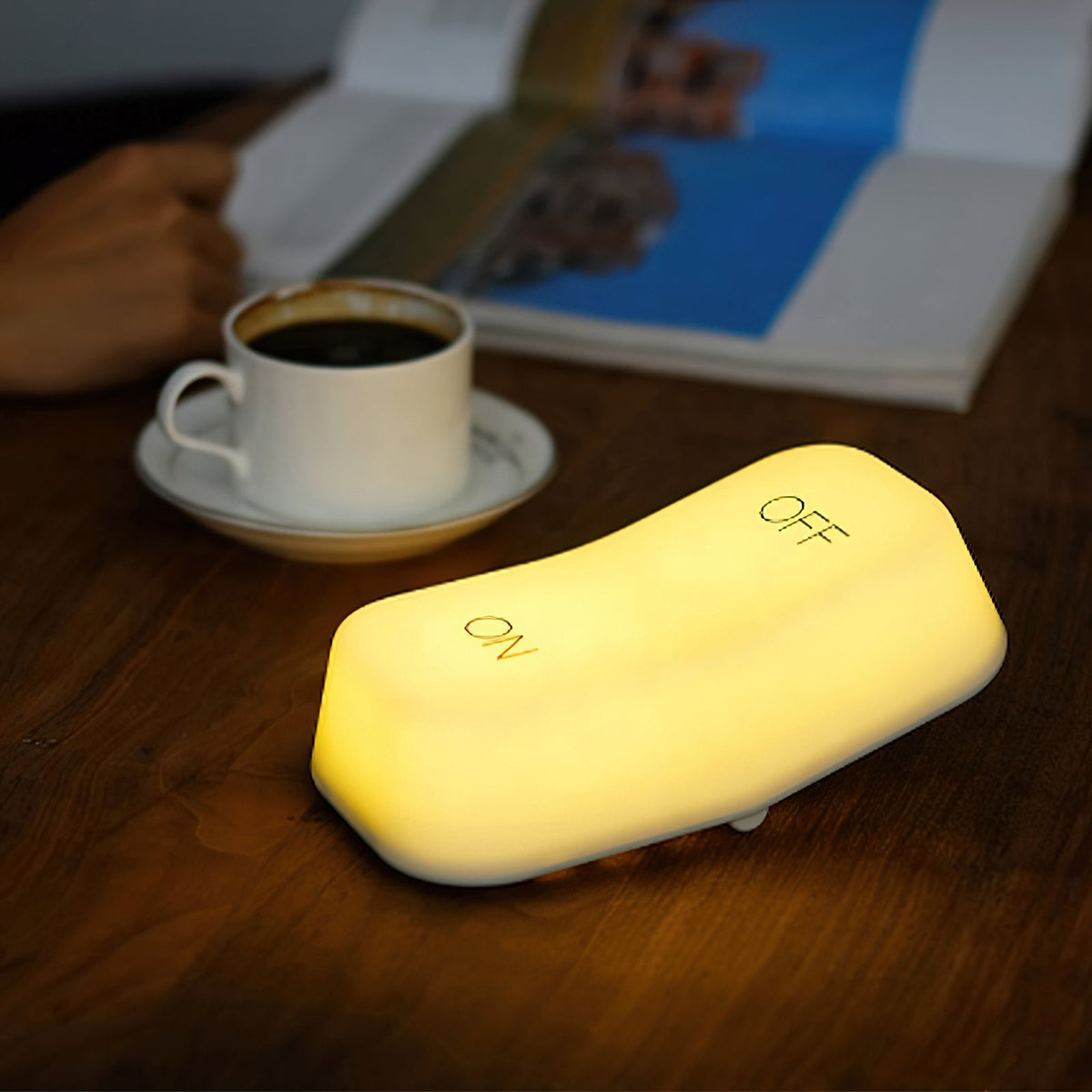 On-Off Gravity Sensor Night Lamp - Rechargeable Palm-Sized LED Light
