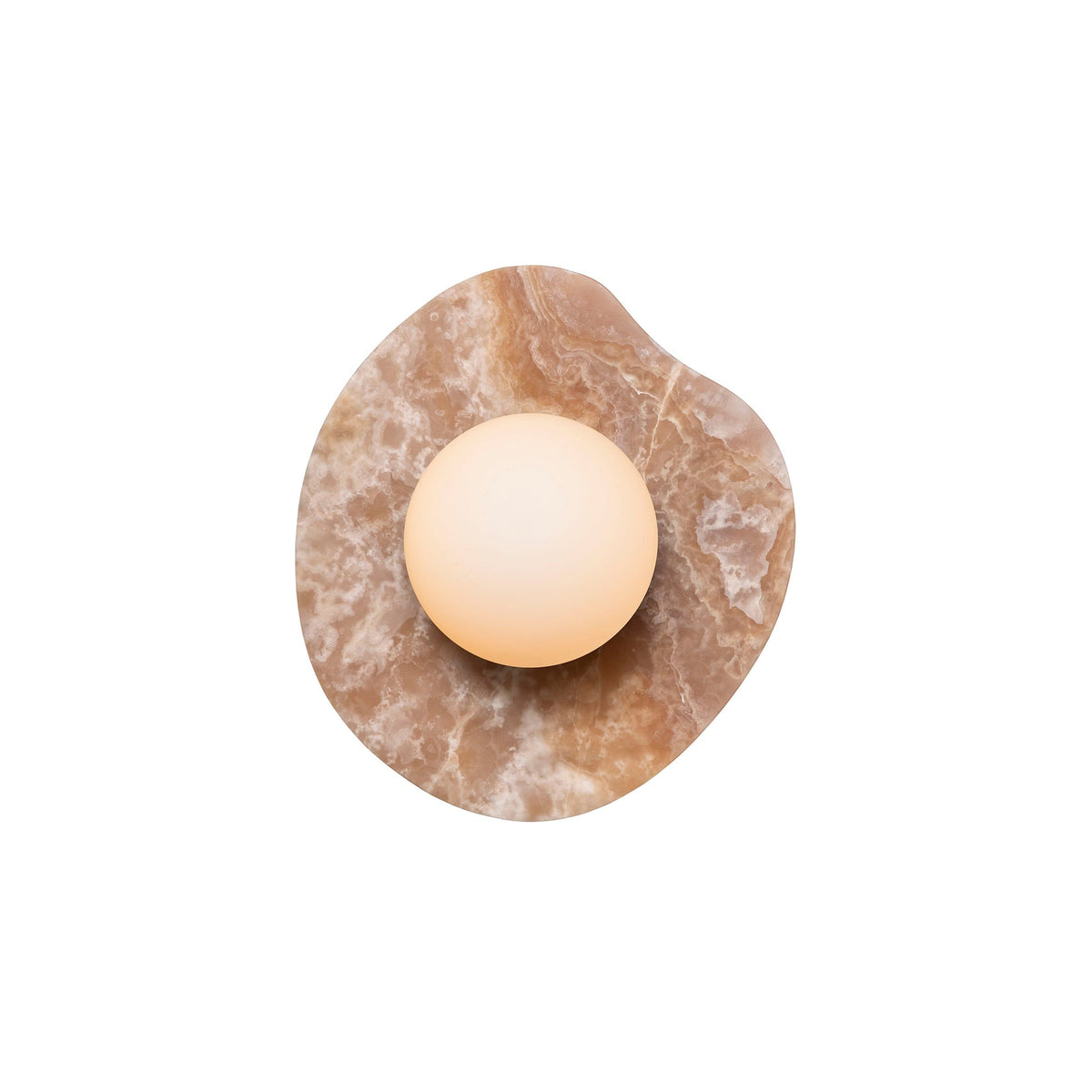 Onyx Nopal Wall Lamp - Translucent Natural Onyx & Opaline Glass Light