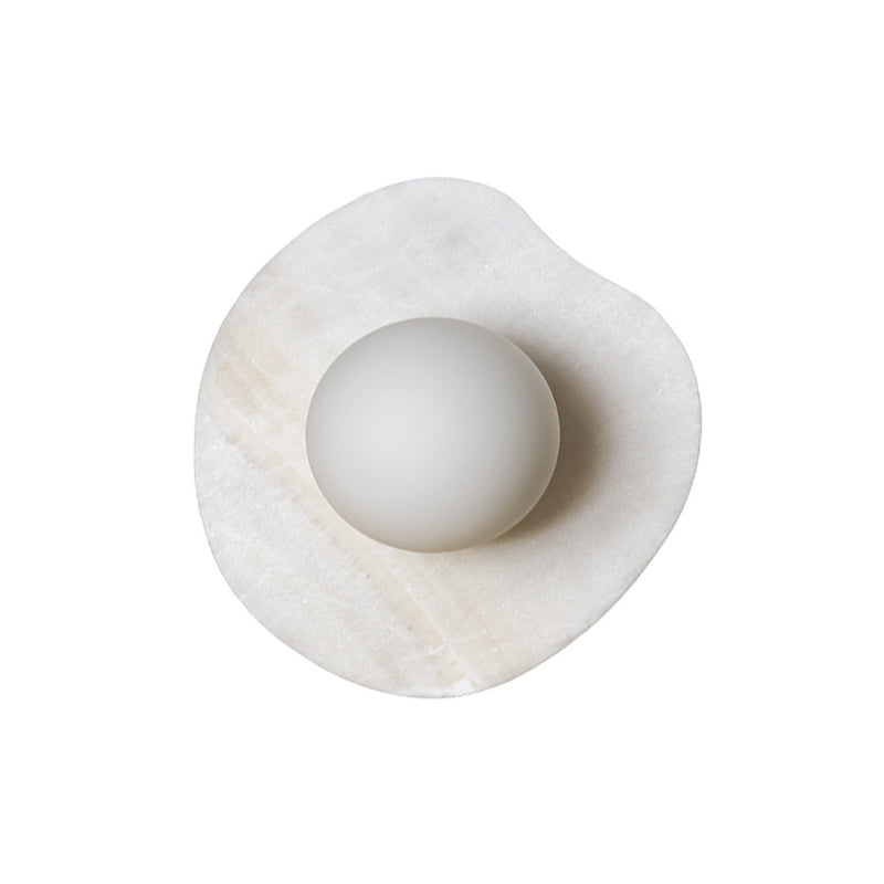 Onyx Nopal Wall Lamp - Translucent Natural Onyx & Opaline Glass Light