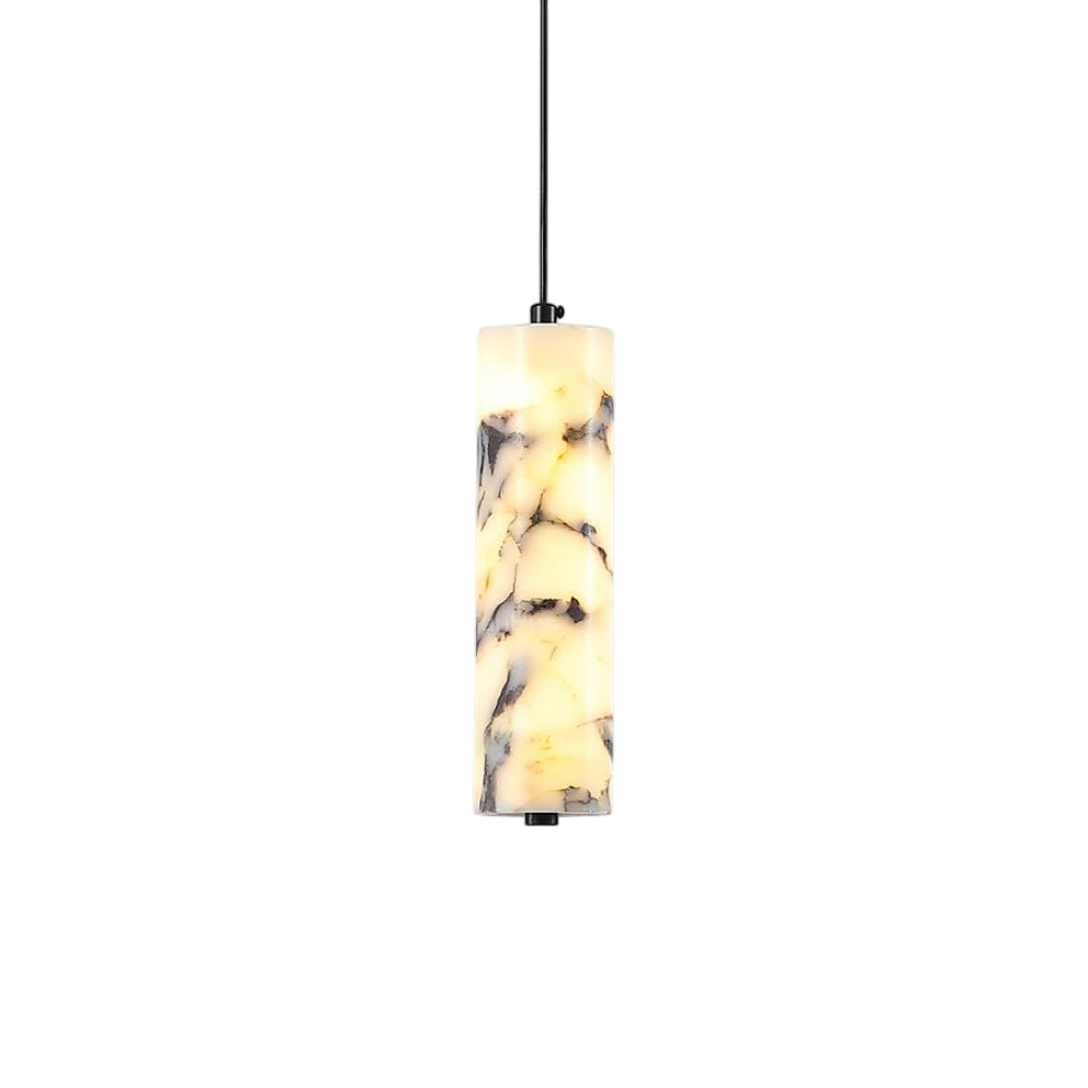 Opus Marble Pendant Lamp - Hand-Carved Bvlgari Marble Cylinder Light | Bowielight