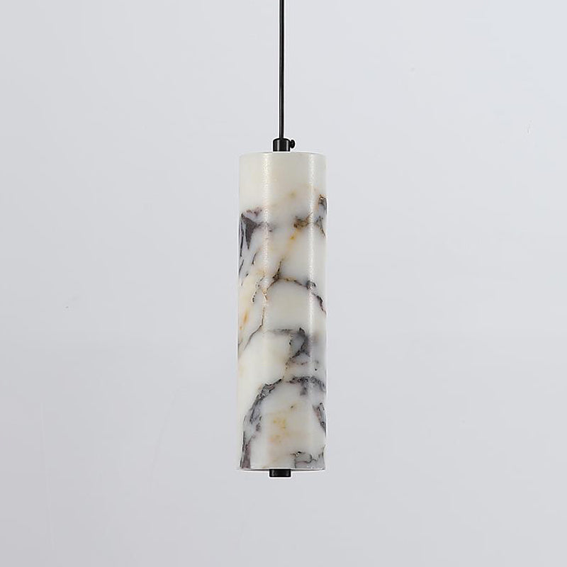 Opus Marble Pendant Lamp - Hand-Carved Bvlgari Marble Cylinder Light | Bowielight