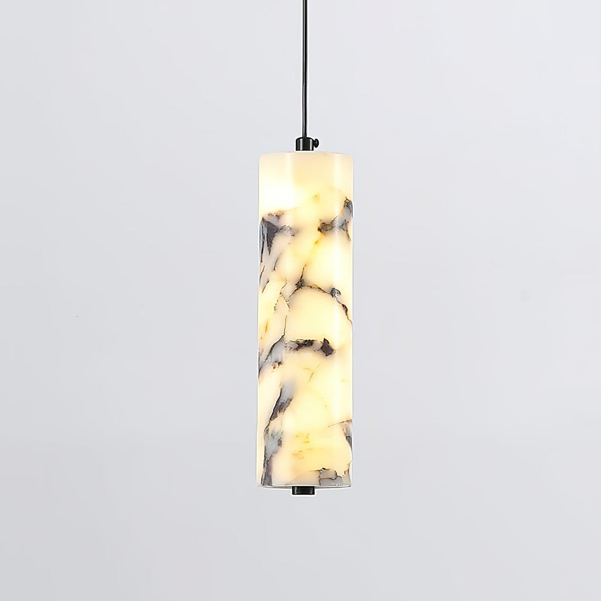 Opus Marble Pendant Lamp - Hand-Carved Bvlgari Marble Cylinder Light | Bowielight