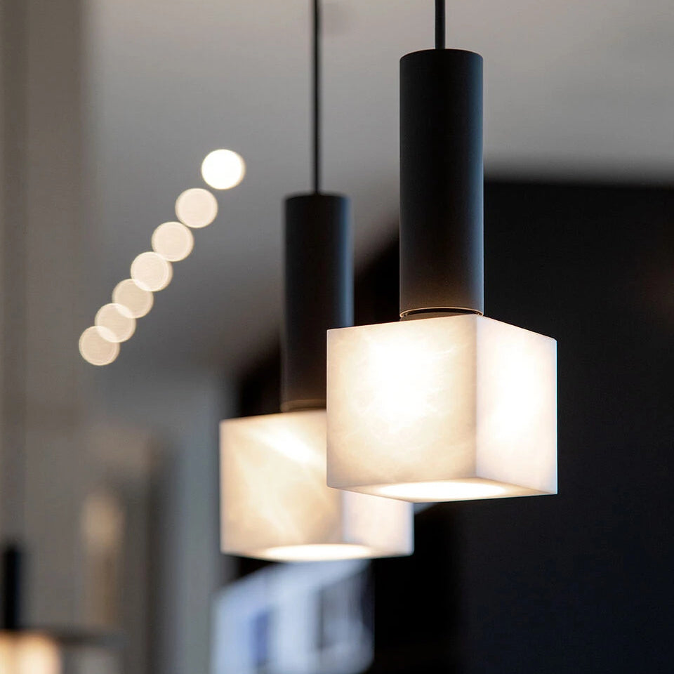 Oran Alabaster Pendant Lamp - Translucent Spanish Stone & Brass Light