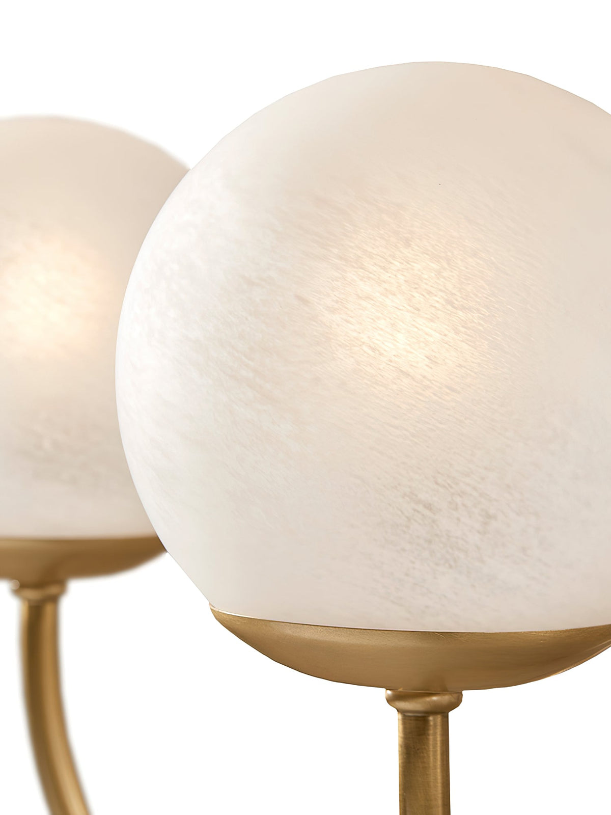 Orillia Glass Chandelier - Mid-Century Curved Brass & Globe Light