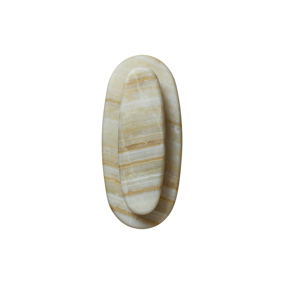 Oro Onyx Wall Lamp - Nested Elliptical Carved Onyx Sconce