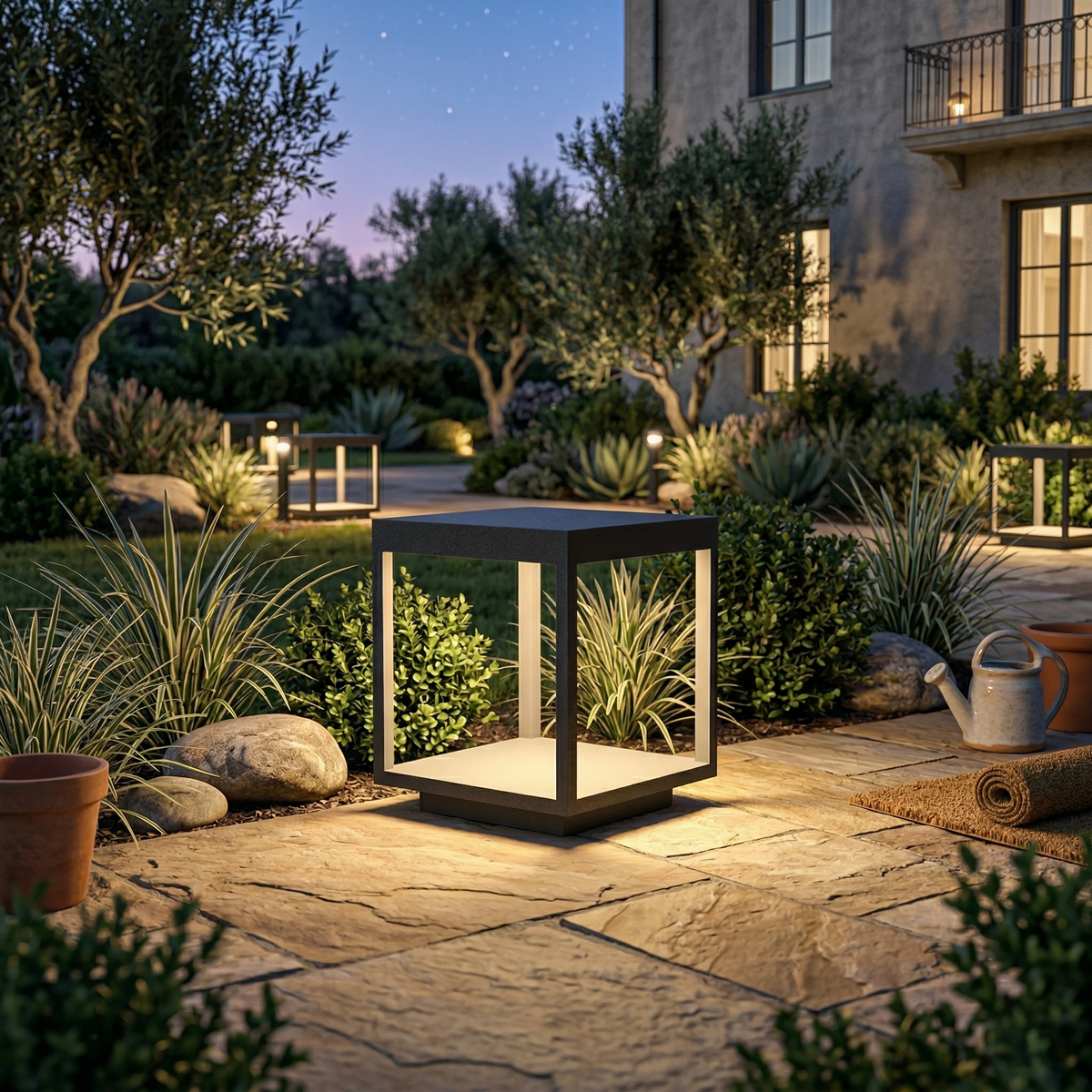 Square Frame Fence Post Outdoor Light - IP65 Stainless Steel Post Cap Light | Modern Outdoor Landscape Pillar Light