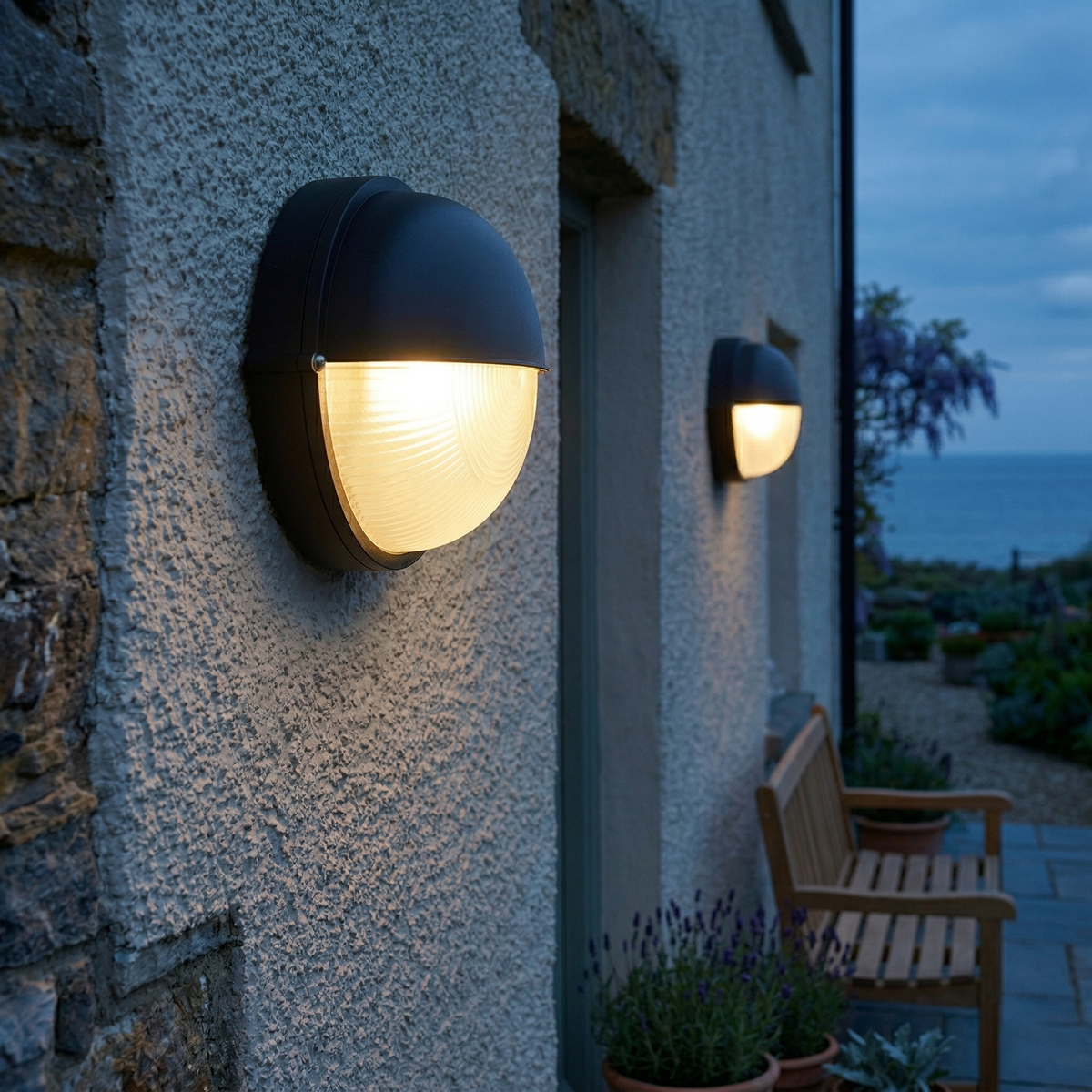 Marine Outdoor Sconce - Weatherproof Aluminum Nautical Bulkhead Light