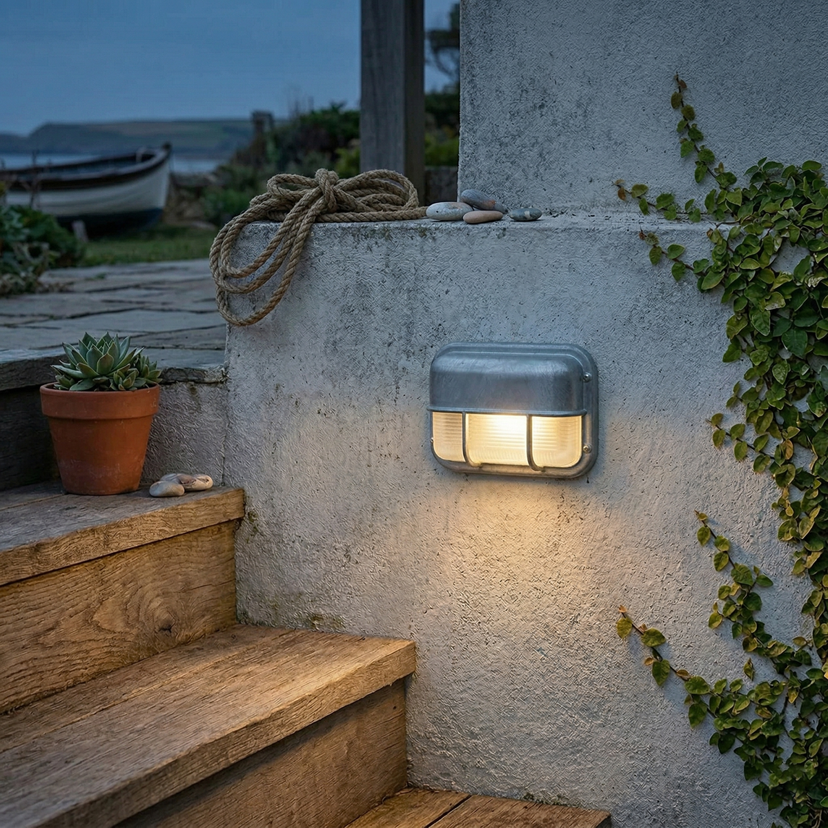 Marine Outdoor Sconce - Weatherproof Aluminum Nautical Bulkhead Light