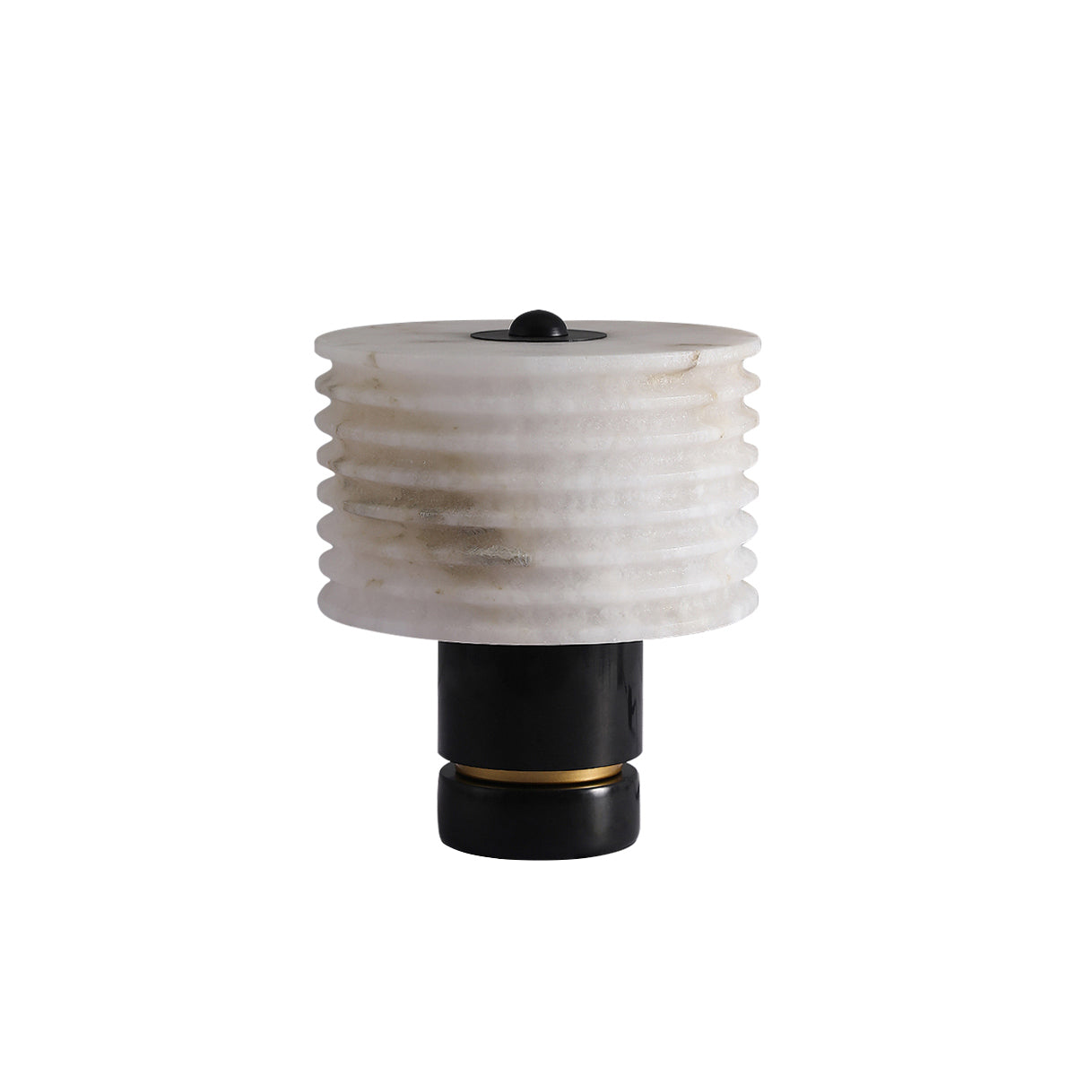 Outela Alabaster Table Lamp - Carved Stone Shade & Marble Base