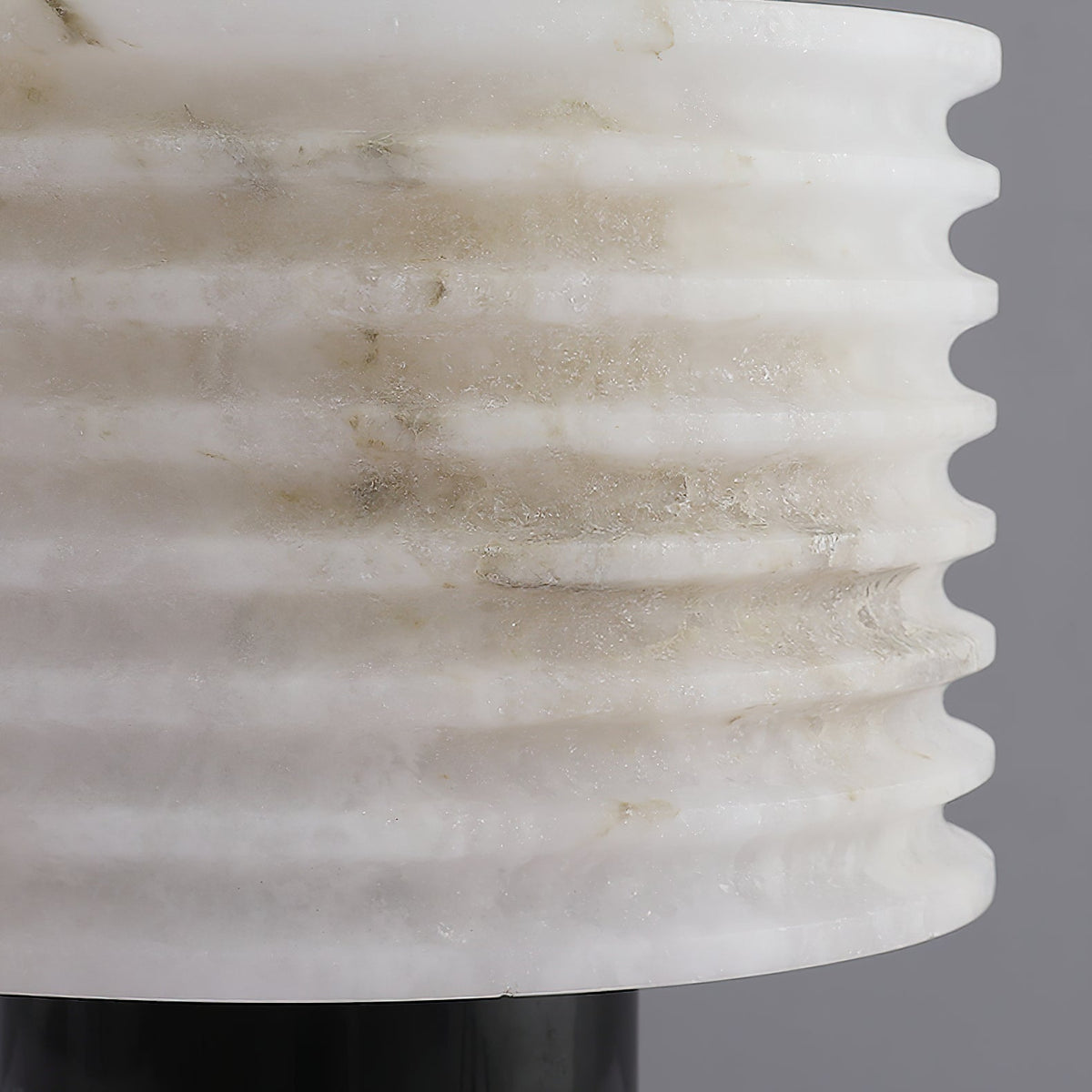 Outela Alabaster Table Lamp - Carved Stone Shade & Marble Base