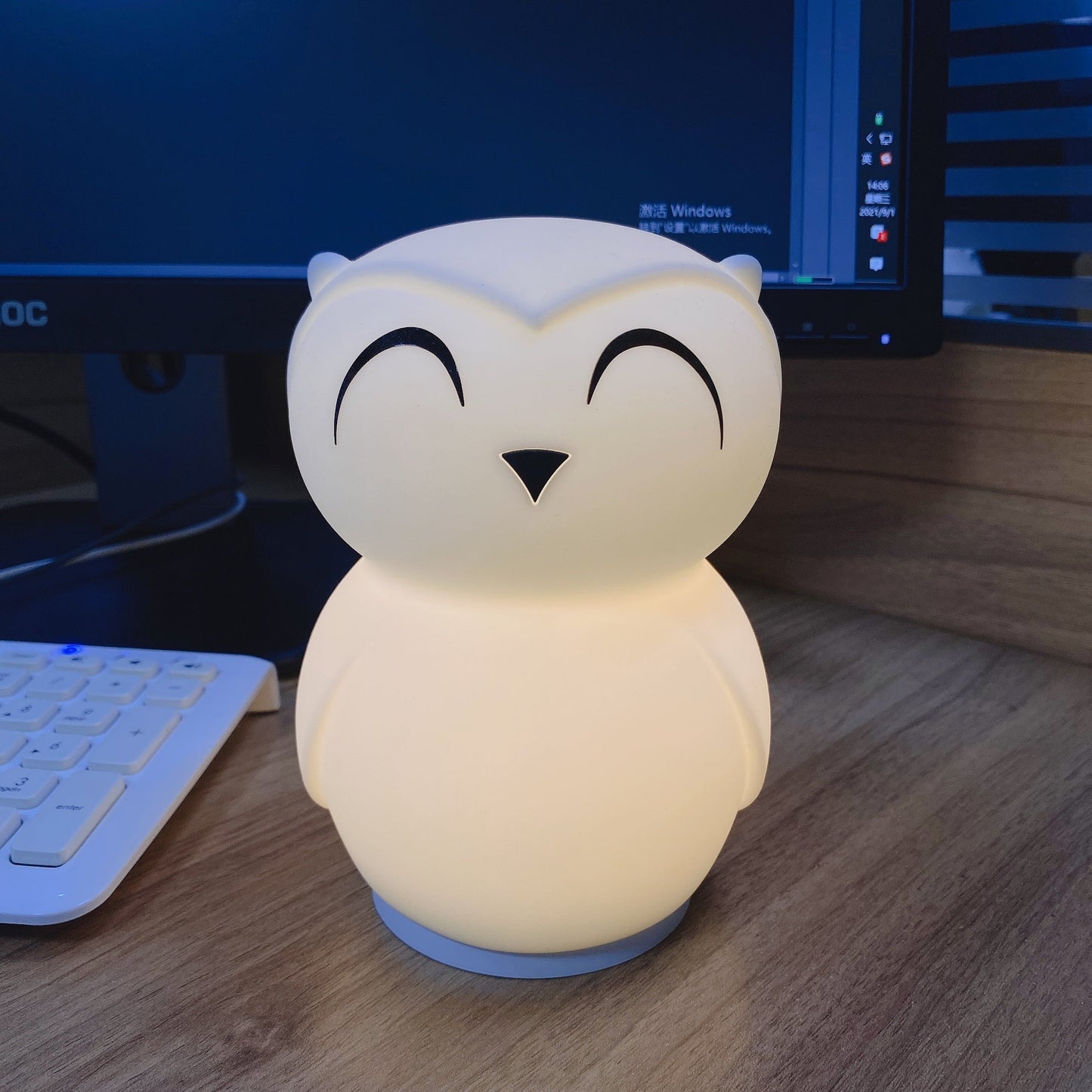 Owl Timing Night Light - Rechargeable Silicone LED Nursery Lamp | 30/60min Timer & Colorful Remote Control