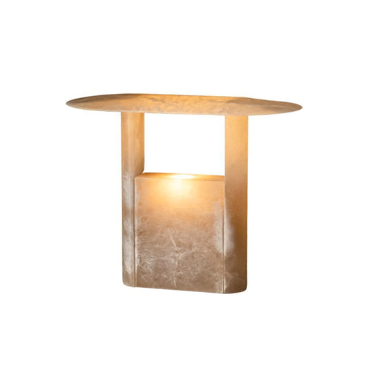 Pagoda Alabaster Table Lamp - Carved Natural Stone LED Light