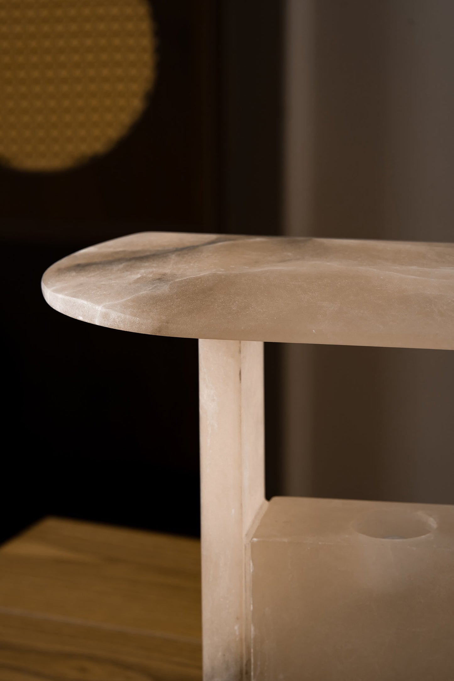Pagoda Alabaster Table Lamp - Carved Natural Stone LED Light