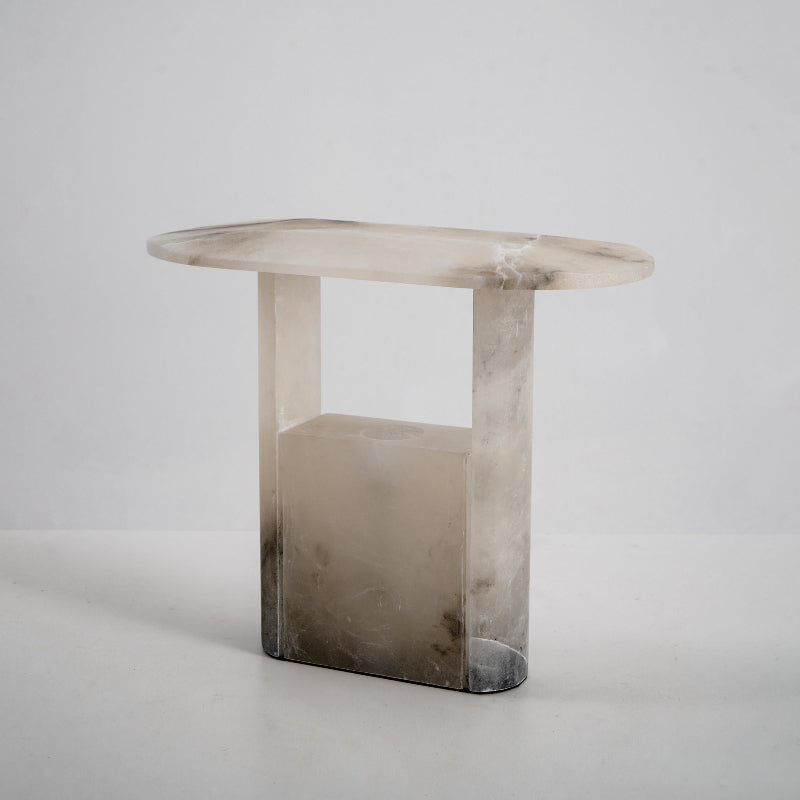 Pagoda Alabaster Table Lamp - Carved Natural Stone LED Light