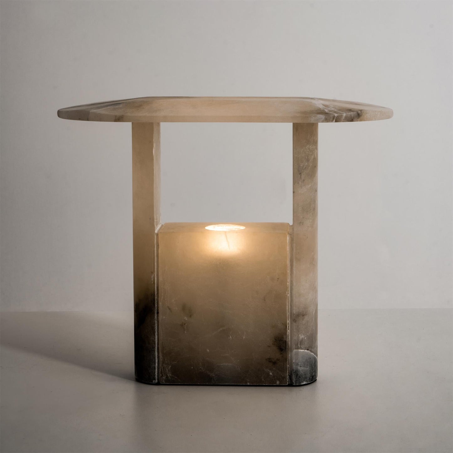 Pagoda Alabaster Table Lamp - Carved Natural Stone LED Light