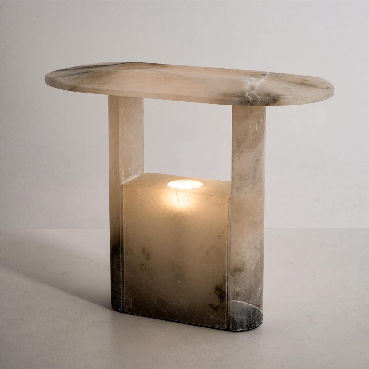 Pagoda Alabaster Table Lamp - Carved Natural Stone LED Light