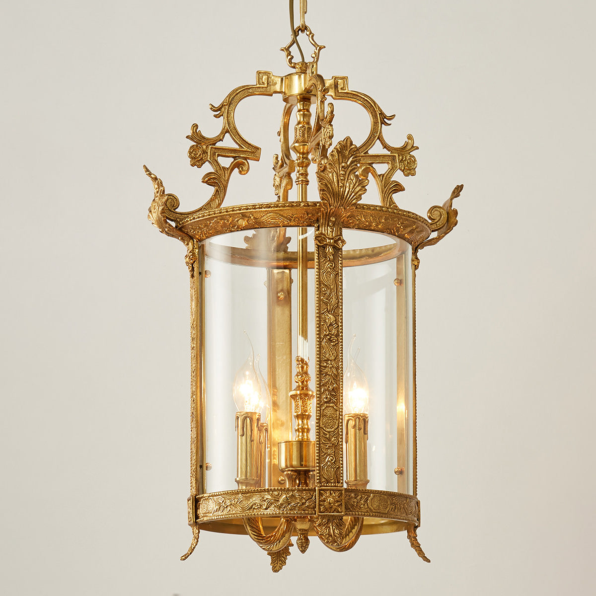 Pagoda Pendant Lamp - Solid Brass Georgian Colonial Lantern