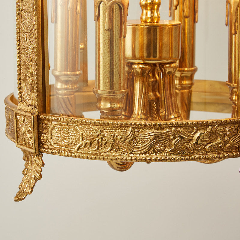Pagoda Pendant Lamp - Solid Brass Georgian Colonial Lantern