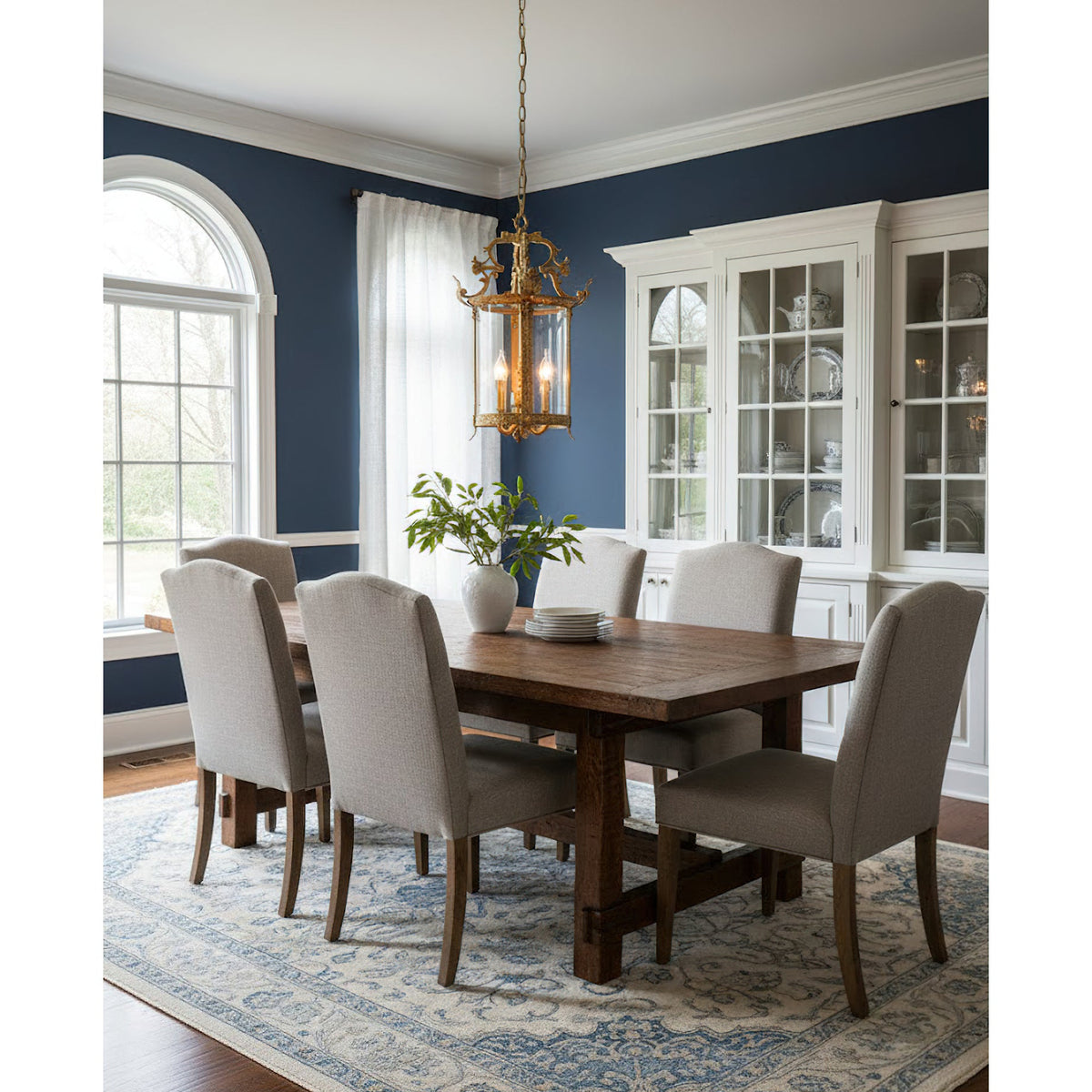 Pagoda Pendant Lamp - Solid Brass Georgian Colonial Lantern
