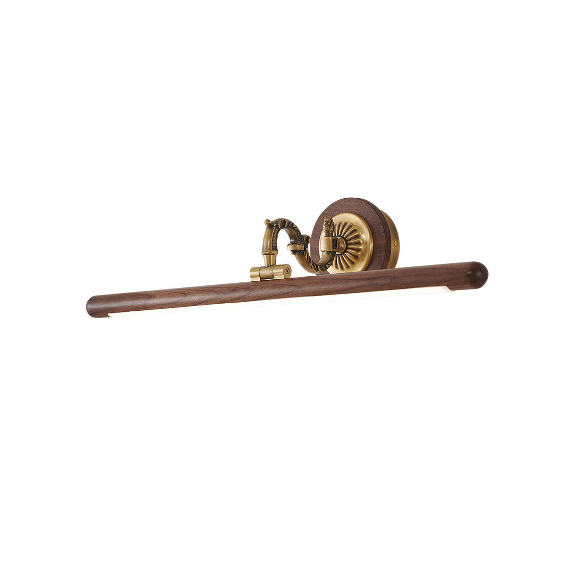 Adjustable Picture Wall Lamp – Walnut Wood & Brass Art Display & Work Light