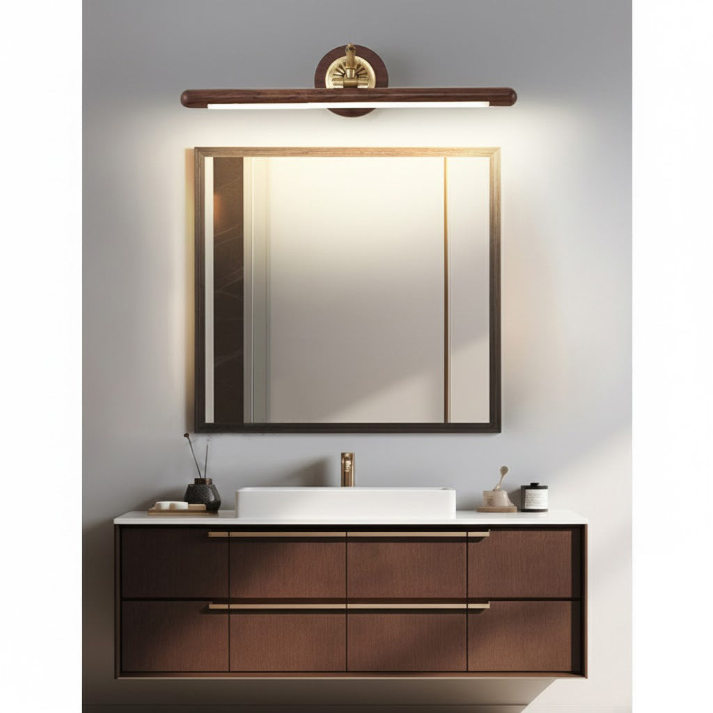 Adjustable Picture Wall Lamp – Walnut Wood & Brass Art Display & Work Light