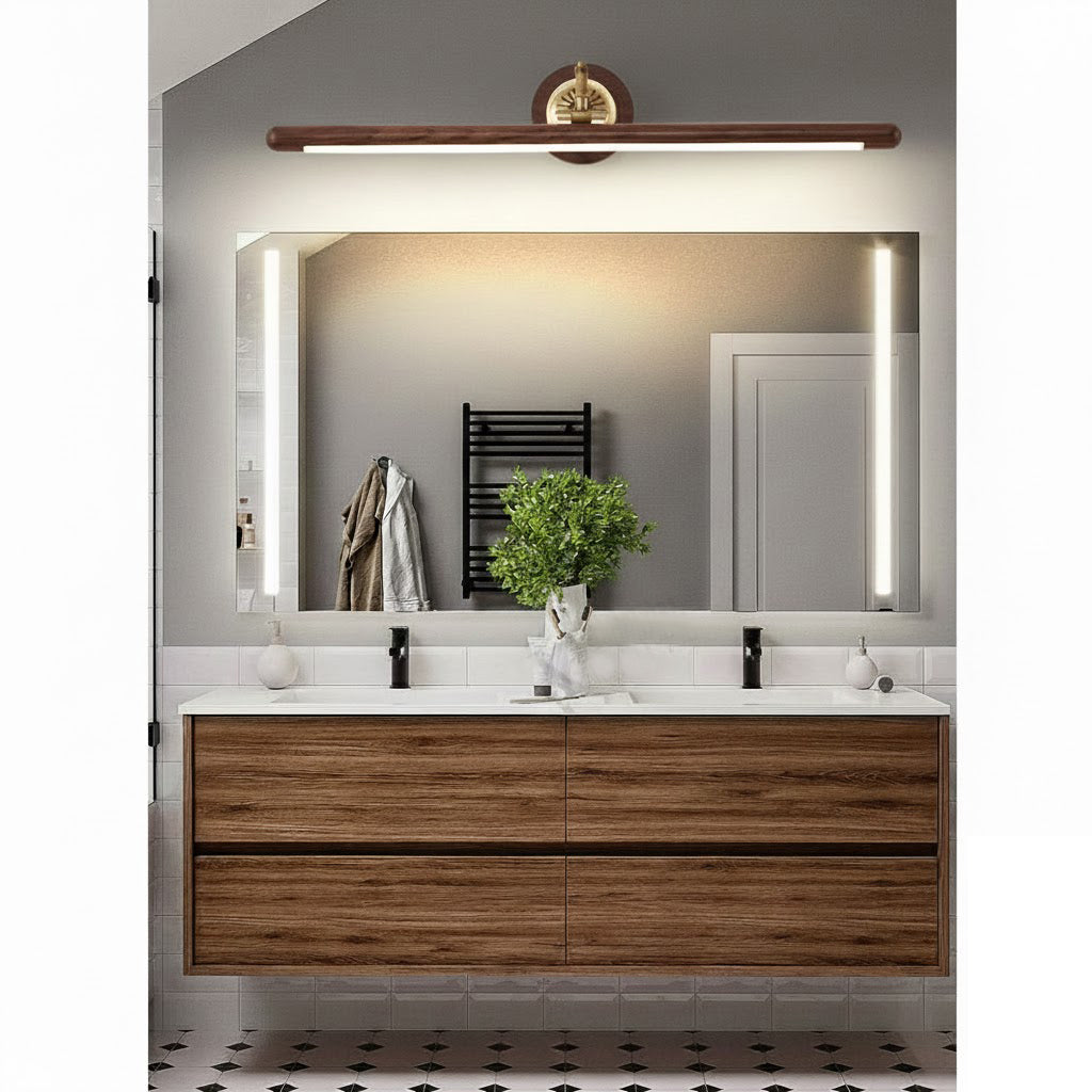 Adjustable Picture Wall Lamp – Walnut Wood & Brass Art Display & Work Light