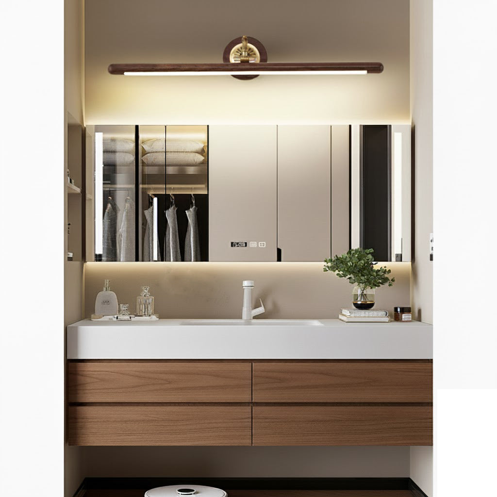 Adjustable Picture Wall Lamp – Walnut Wood & Brass Art Display & Work Light