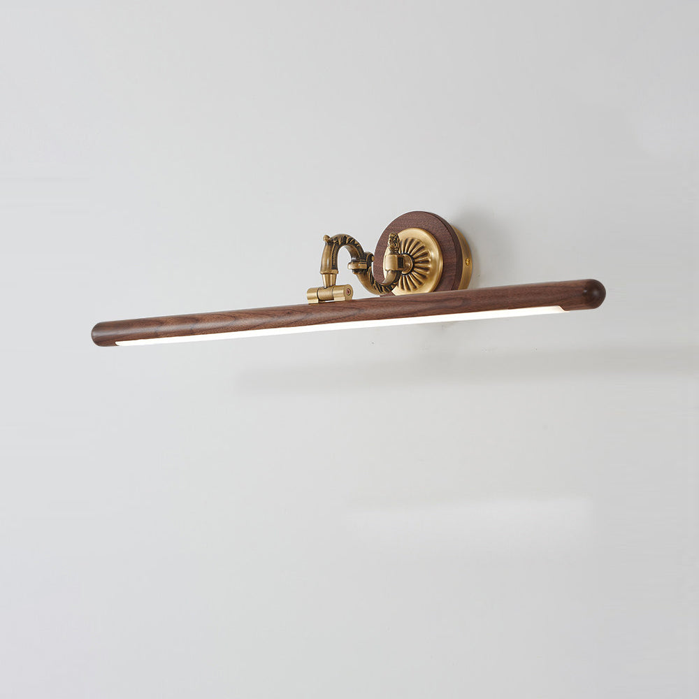 Adjustable Picture Wall Lamp – Walnut Wood & Brass Art Display & Work Light