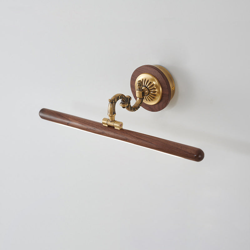Adjustable Picture Wall Lamp – Walnut Wood & Brass Art Display & Work Light