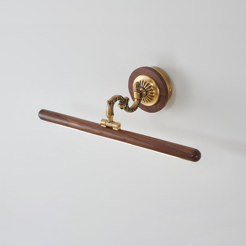 Adjustable Picture Wall Lamp – Walnut Wood & Brass Art Display & Work Light
