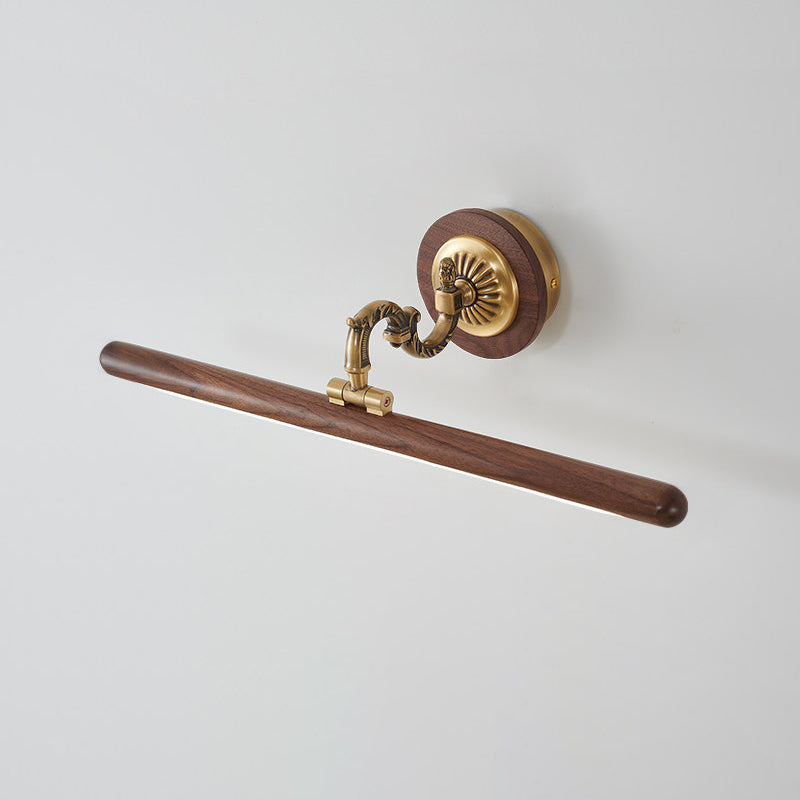 Adjustable Picture Wall Lamp – Walnut Wood & Brass Art Display & Work Light