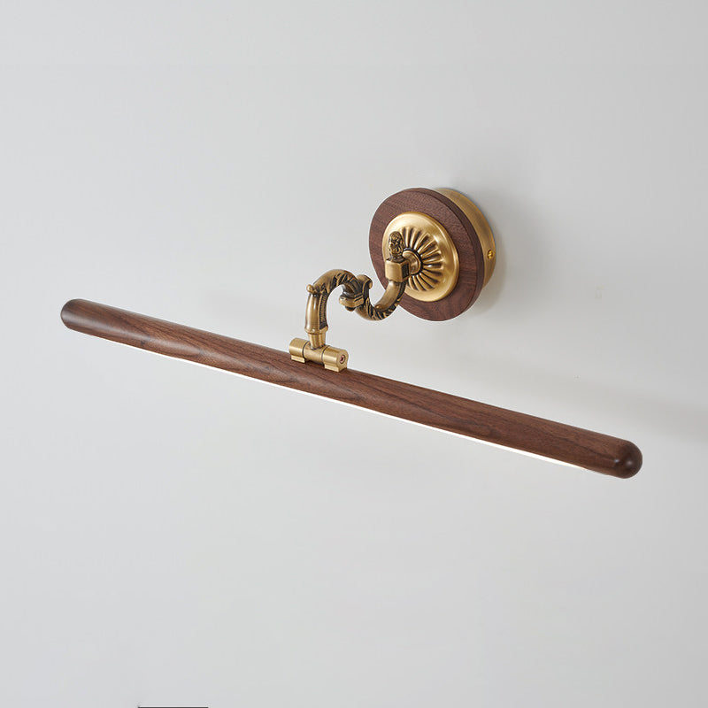 Adjustable Picture Wall Lamp – Walnut Wood & Brass Art Display & Work Light