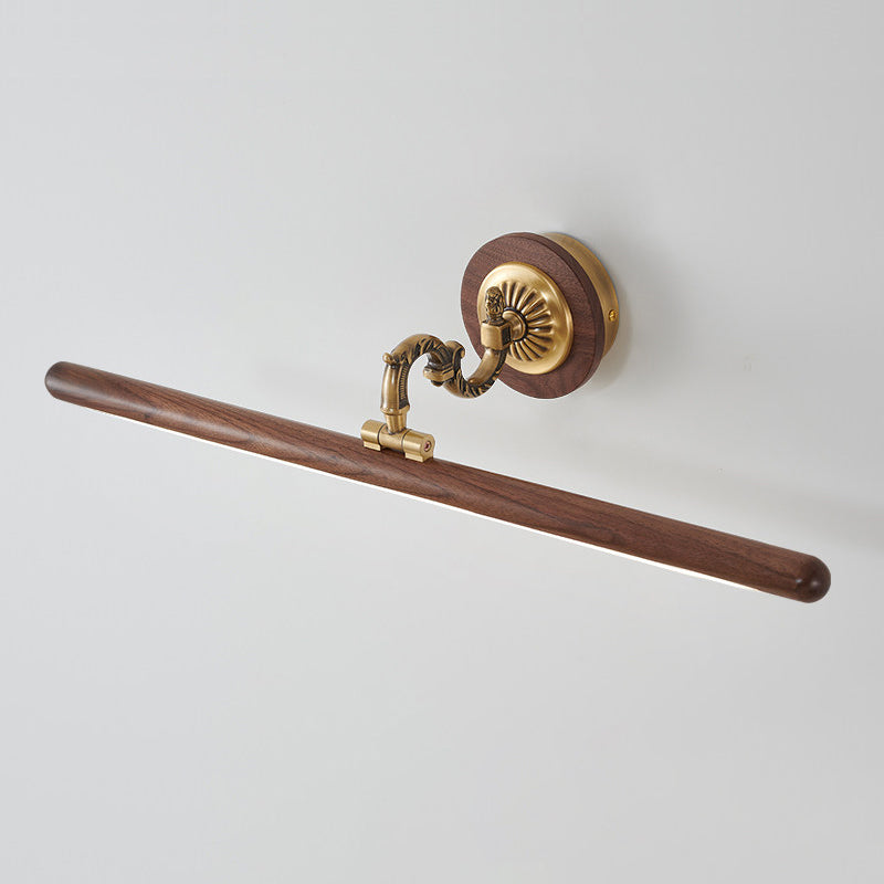 Adjustable Picture Wall Lamp – Walnut Wood & Brass Art Display & Work Light