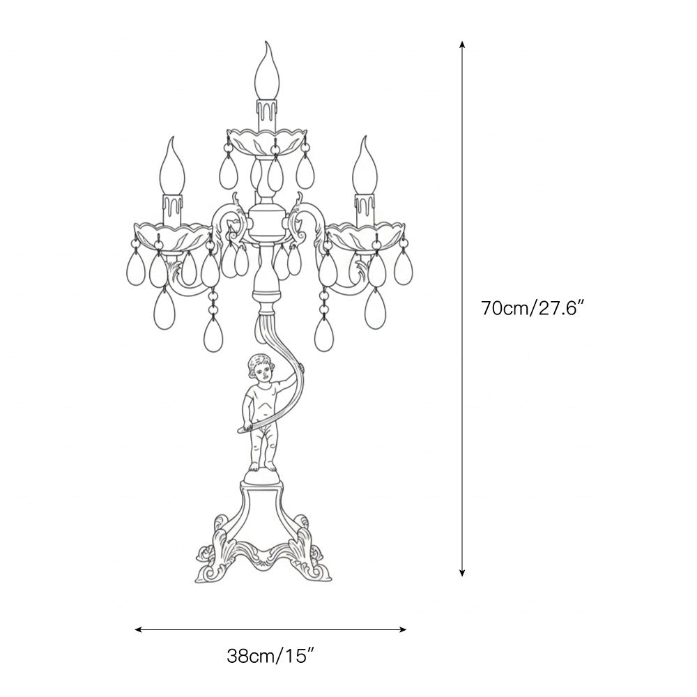 Pairpoint Candlestick Table Lamp - Brass & Crystal Candelabra Light