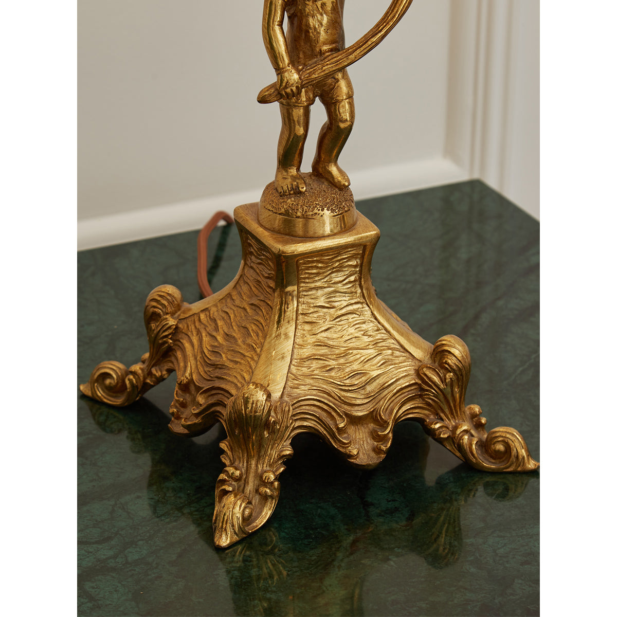Pairpoint Candlestick Table Lamp - Brass & Crystal Candelabra Light