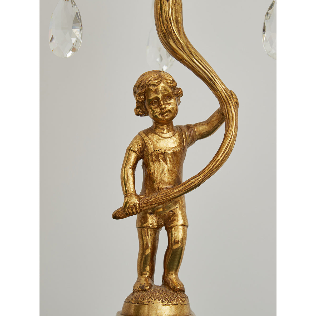 Pairpoint Candlestick Table Lamp - Brass & Crystal Candelabra Light