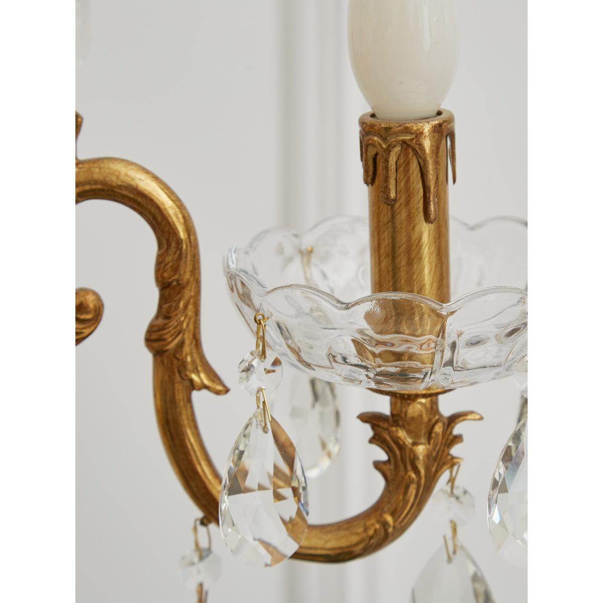 Pairpoint Candlestick Table Lamp - Brass & Crystal Candelabra Light