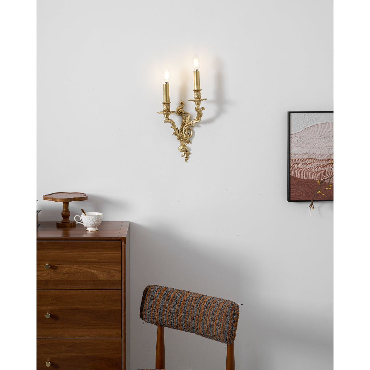 Palace Wall Light - Lost-Wax Hand-Cast Solid Brass Rococo Sconce