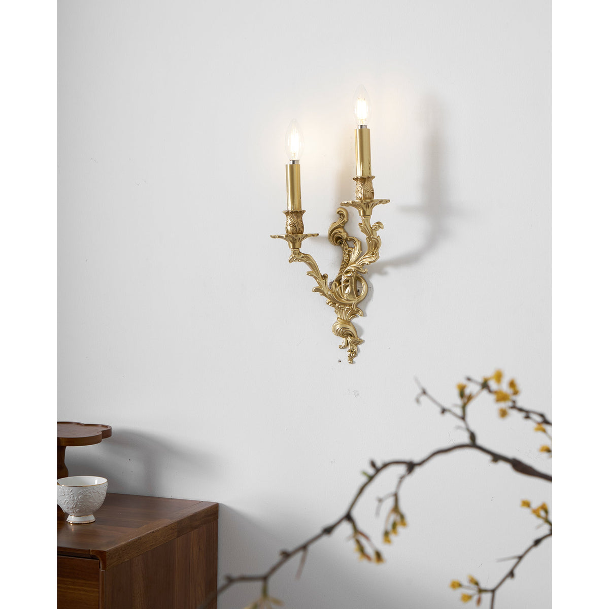 Palace Wall Light - Lost-Wax Hand-Cast Solid Brass Rococo Sconce