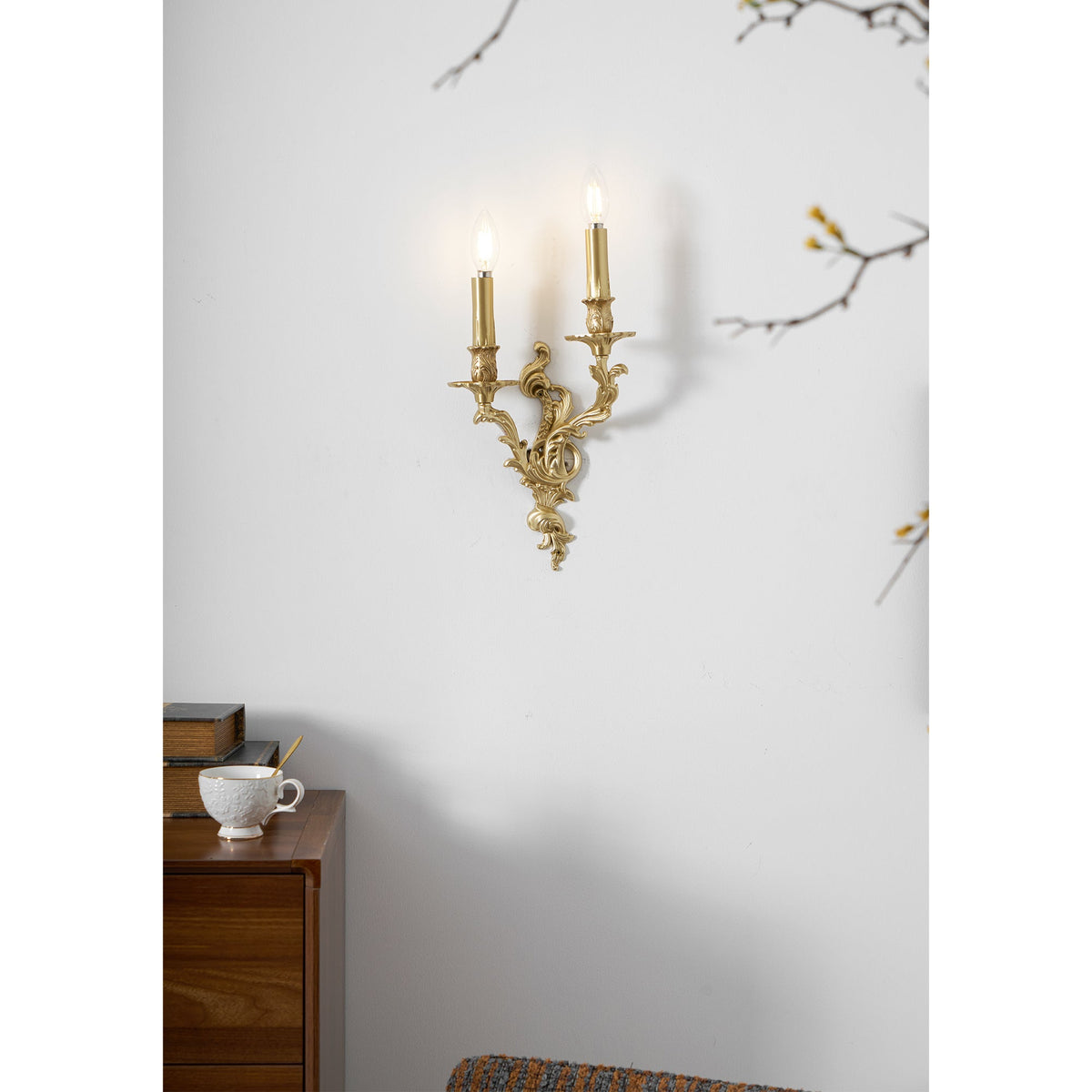 Palace Wall Light - Lost-Wax Hand-Cast Solid Brass Rococo Sconce