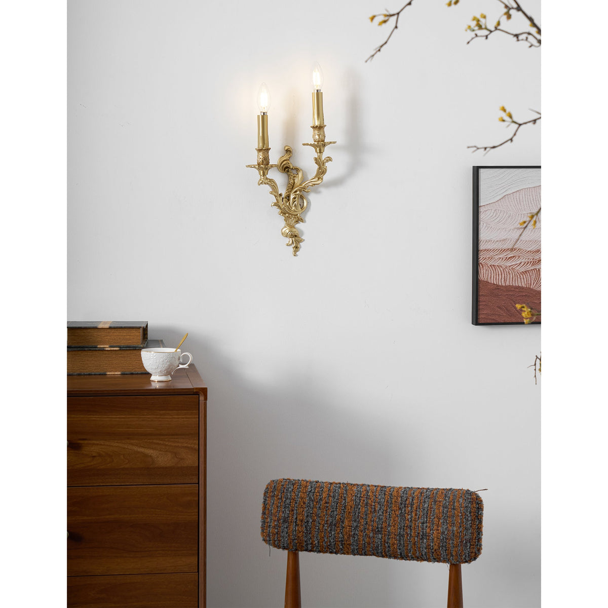 Palace Wall Light - Lost-Wax Hand-Cast Solid Brass Rococo Sconce
