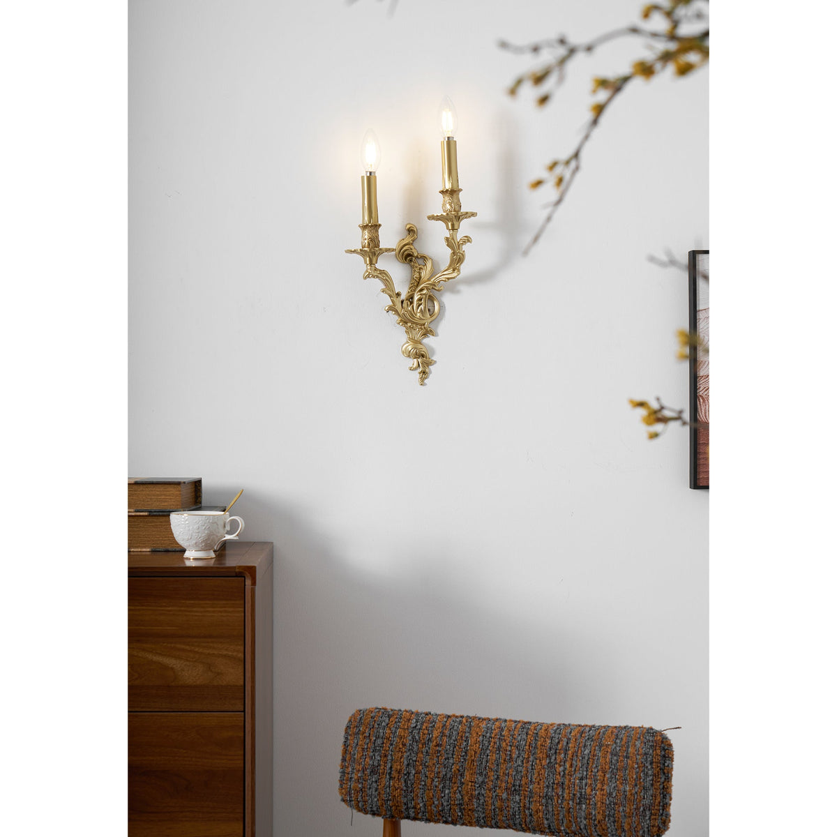 Palace Wall Light - Lost-Wax Hand-Cast Solid Brass Rococo Sconce