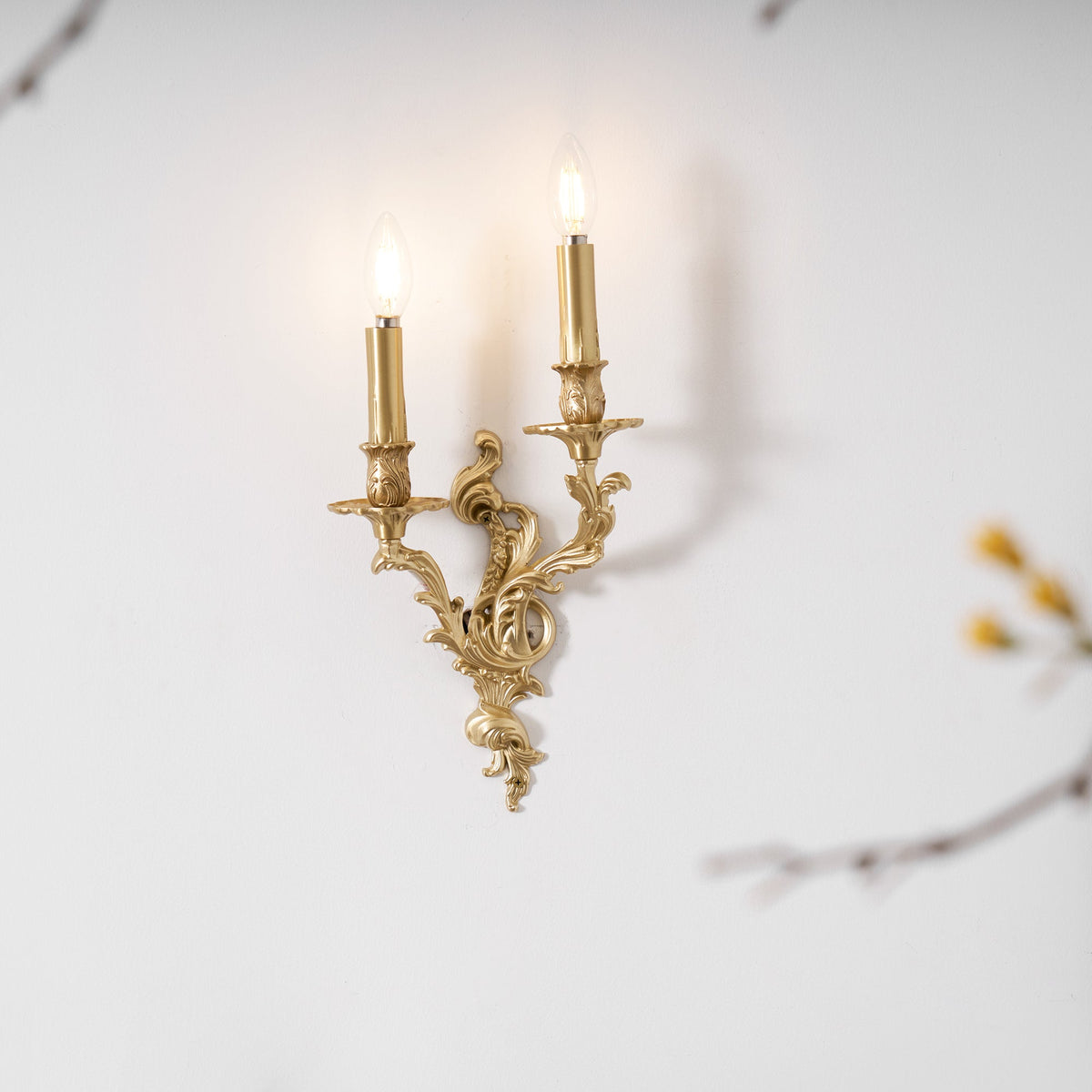 Palace Wall Light - Lost-Wax Hand-Cast Solid Brass Rococo Sconce