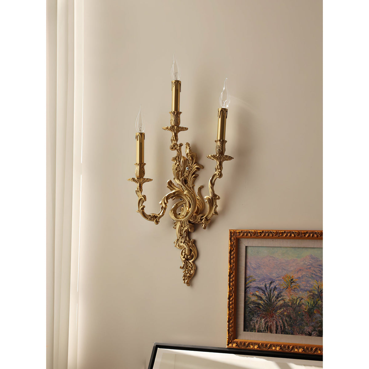 Palace Wall Light - Lost-Wax Hand-Cast Solid Brass Rococo Sconce
