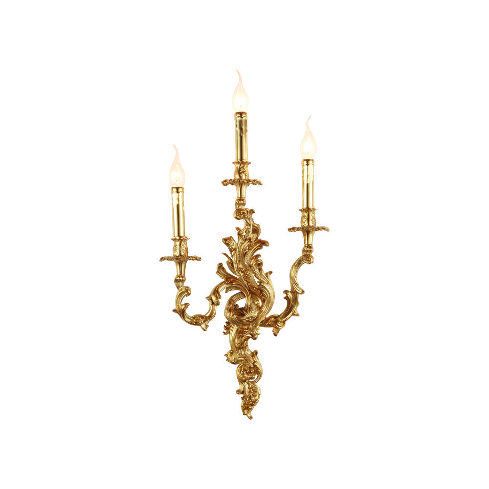 Palace Wall Light - Lost-Wax Hand-Cast Solid Brass Rococo Sconce