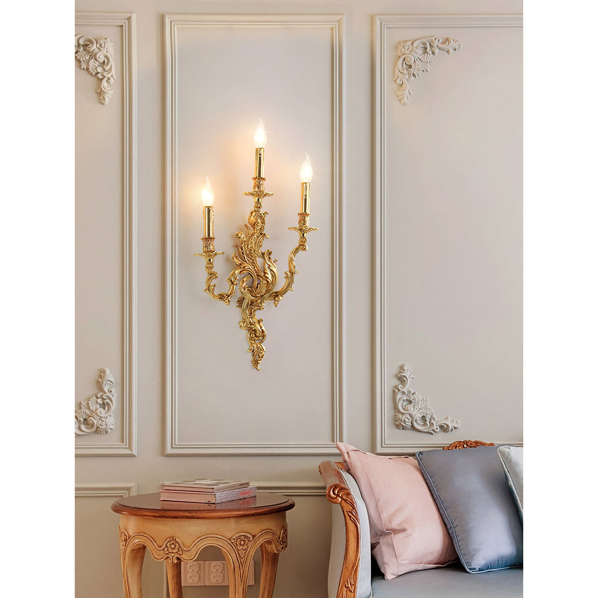 Palace Wall Light - Lost-Wax Hand-Cast Solid Brass Rococo Sconce